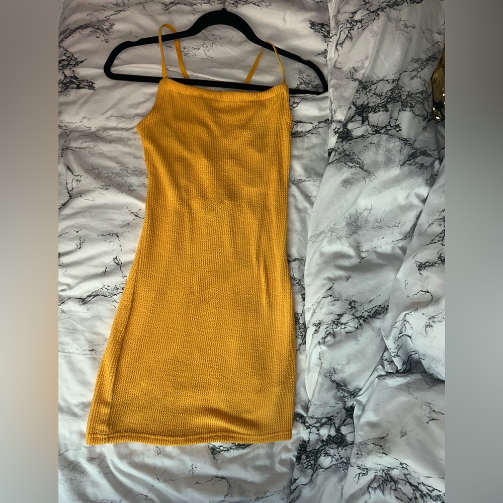 Urban Outfitters orange fitted minidress, size small